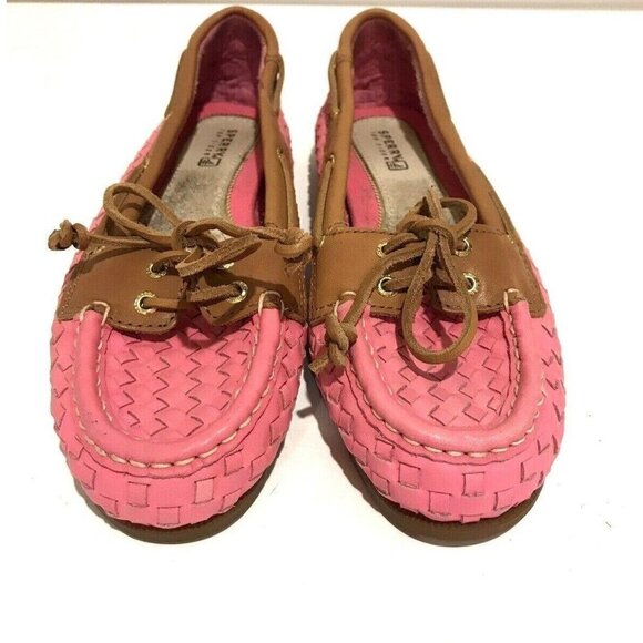 Sperry Top Sider Pink Leather Boat Shoes Flats Comfort Loafers 6M Slip On Slide - Picture 4 of 11
